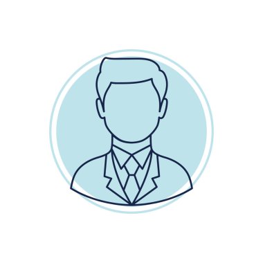 İş adamı düz simgesi, vektör illüstrasyonu