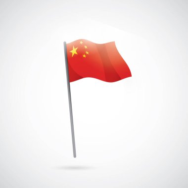 Çin bayrağı. Beyaz arkaplanda vektör illüstrasyonu