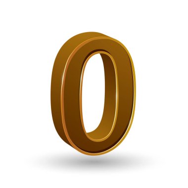 Beyaz arkaplanda izole edilmiş altın harf