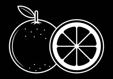 Tek turunçgil simgesinin vektör çizimi