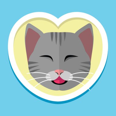 Kedi simgesi, tasarım vektörü illüstrasyonu