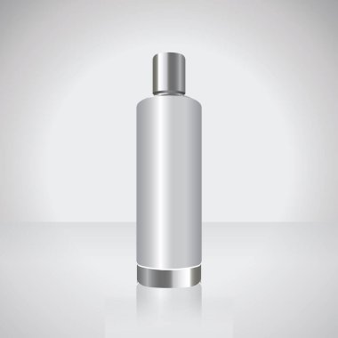 Siyah arkaplanda beyaz boş kozmetik şişe