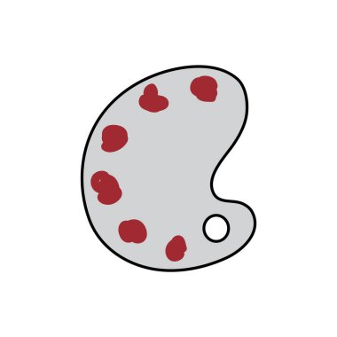 Beyaz arkaplan vektör illüstrasyonunda izole edilmiş siyah çemberdeki boya fırçası simgesi