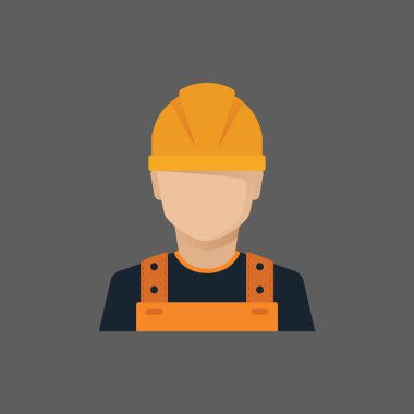 Yapı işçisi Avatar karakter vektör çizimi tasarımı