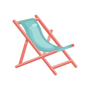 Plaj sandalyesi simgesi beyaz arkaplan üzerinde izometrik 3d biçiminde