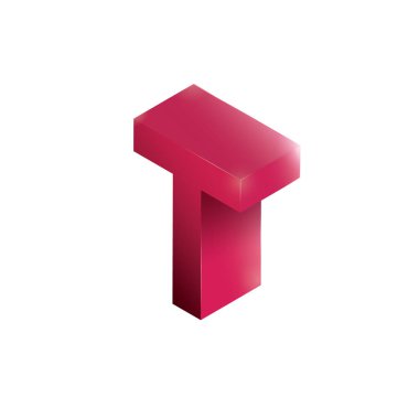 İzometrik alfabe T, vektör illüstrasyonu