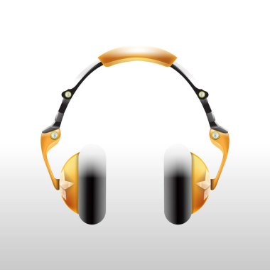 Beyaz arkaplanda izole edilmiş kulaklıkların vektör çizimi