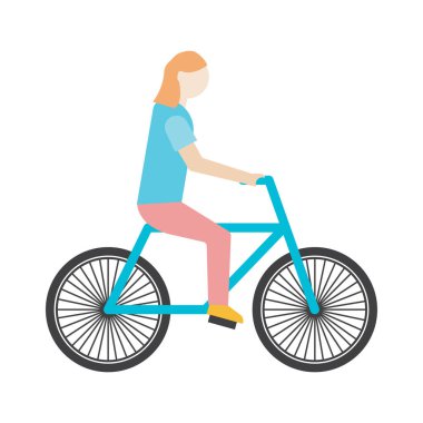 Bisiklete binen kadın tasviri