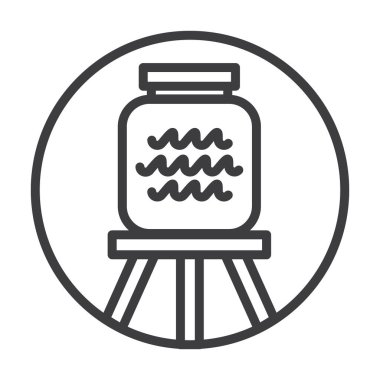 Su tankı düz simgesi, vektör illüstrasyonu