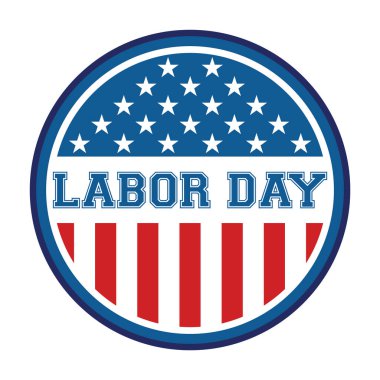 İşçi Bayramı etiketi düz simgesi, vektör illüstrasyonu