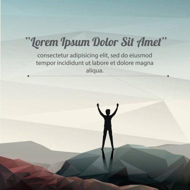 Dağın tepesindeki düz ikon, vektör illüstrasyonu