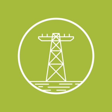 Güç çizgisi simgesinin vektör illüstrasyonu