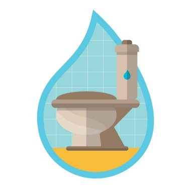 tuvalet yassı simgesi, vektör illüstrasyonu