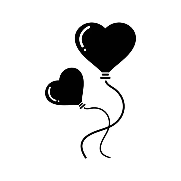 Εικονίδιο Της Καρδιάς Μαύρο Στυλ Που Απομονώνονται Λευκό Φόντο Εικονογράφηση — Διανυσματικό Αρχείο