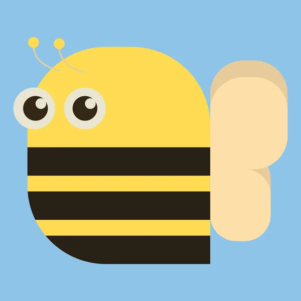 Pszczoła Żółtym Tle — Wektor stockowy