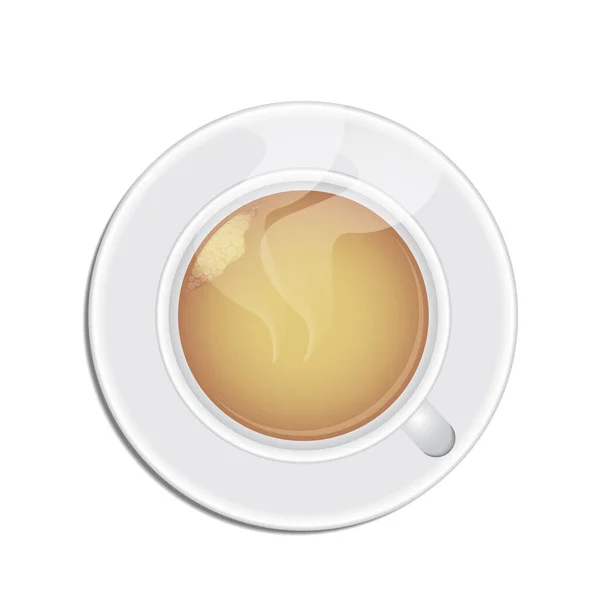 Bir Fincan Çay Bir Bardak Sıcak Kahve — Stok Vektör