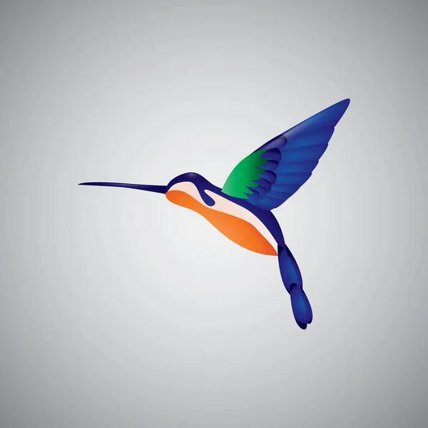 白い背景に隔離された漫画風のハチドリのアイコン 鳥のシンボルベクトルイラスト — ストックベクタ