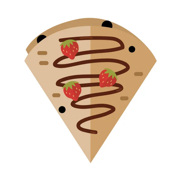 Vectorillustratie Van Een Pizza Met Een Kers — Stockvector