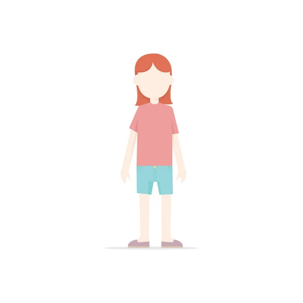 Mujer Joven Ropa Casual Vector Ilustración — Vector de stock