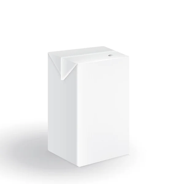 Bílá Prázdná Krabička Pro Šablonu Balíčku Izolovaná Pozadí — Stockový vektor