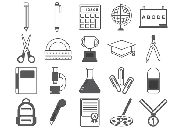 School Education Icons Set Vector Illustration — Stock Vector