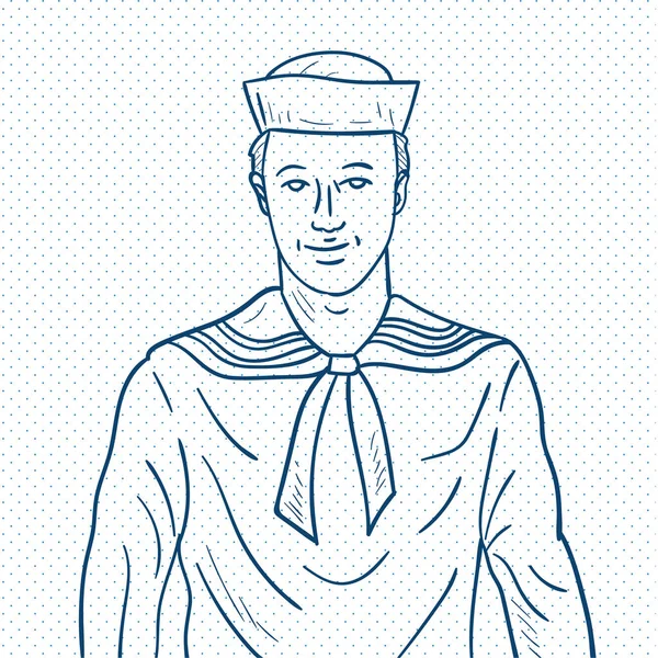 Hand Drawn Sailor Stylized Vector Illustration — Stock Vector