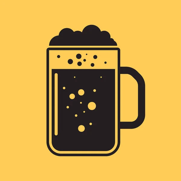 Ícone Plana Cerveja Ilustração Vetorial — Vetor de Stock