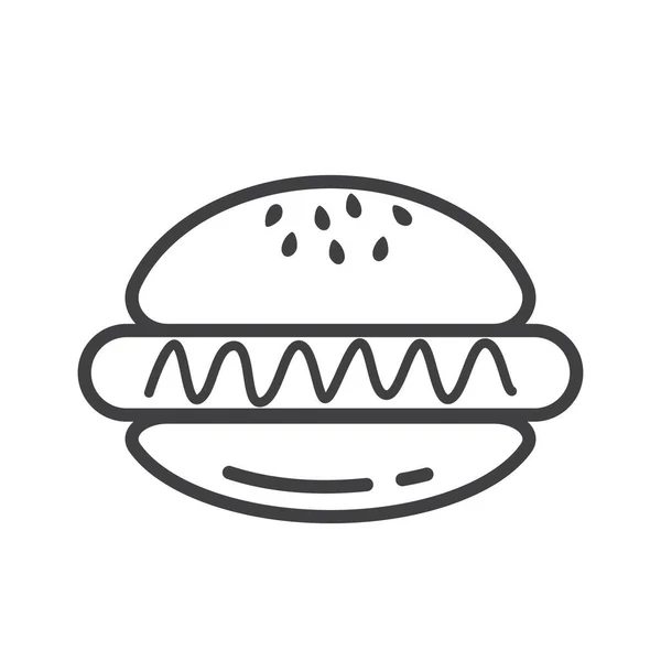 Bir Hamburger Vektör Illüstrasyonu — Stok Vektör