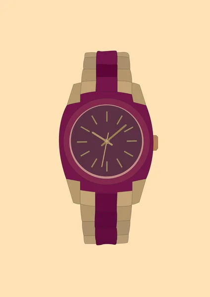 Reloj Pulsera Ilustración Vectorial Estilizada — Vector de stock