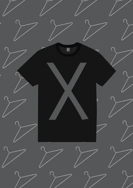 黒のTシャツ 様式化されたベクトルイラスト — ストックベクタ