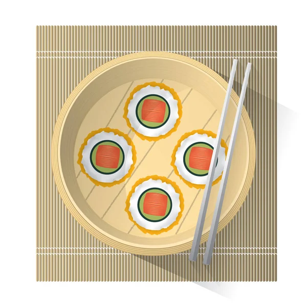 Ιαπωνικά Τροφίμων Σούσι Διανυσματική Απεικόνιση — Διανυσματικό Αρχείο