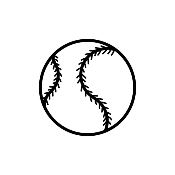Baseballsymbol Umrissenen Flachen Farbstil Vektorillustration — Stockvektor