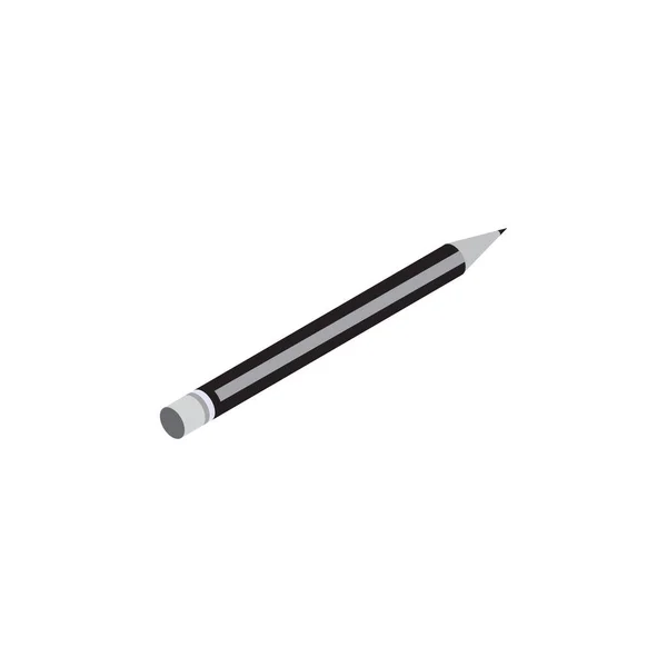 3次元の鉛筆フラットアイコン ベクトルイラスト — ストックベクタ