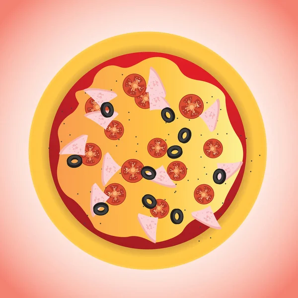 Pizza Ilustração Vetorial Estilizada — Vetor de Stock