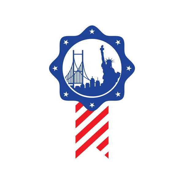Ilustración Vectorial Una Bandera Los Estados Unidos América — Archivo Imágenes Vectoriales