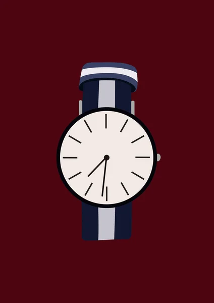 Reloj Pulsera Diseño Vector Ilustración — Vector de stock