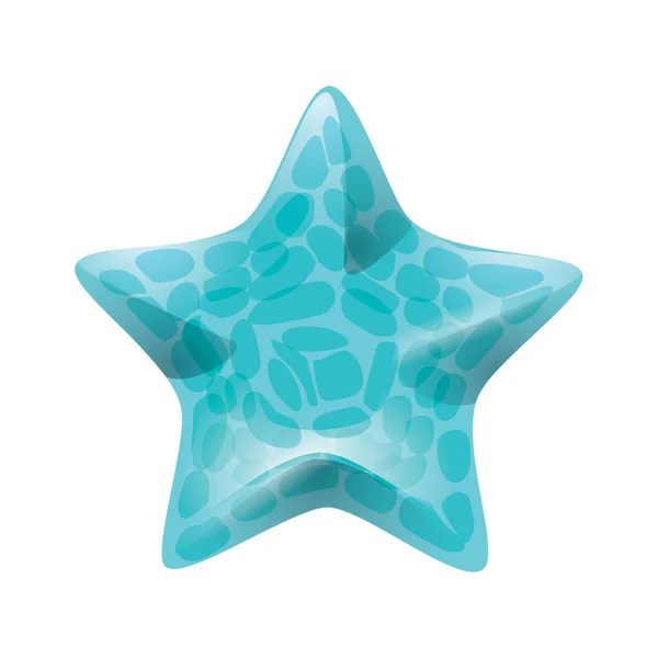 Estrela Azul Isolada Sobre Fundo Branco — Vetor de Stock