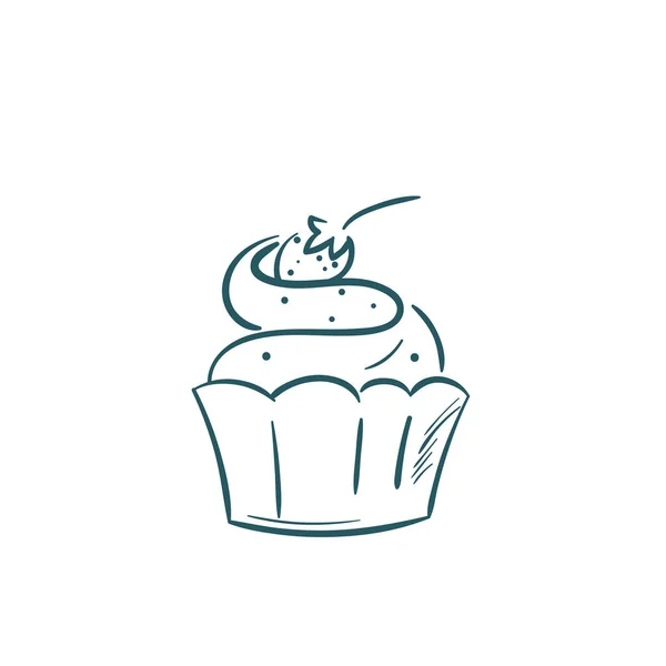 Cupcake Illustration Vectorielle Colorée — Image vectorielle