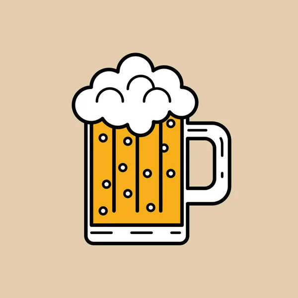 Design Cerveja Sobre Fundo Marrom Ilustração Vetorial —  Vetores de Stock