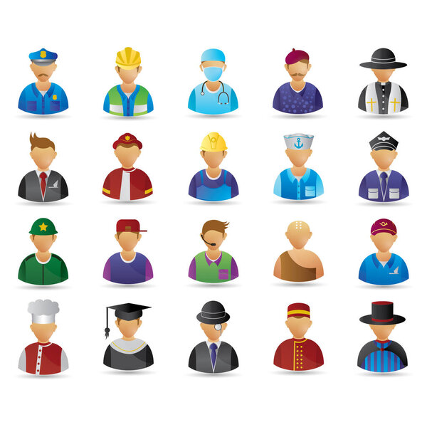 set of avatars icons in flat style