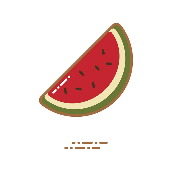 Watermelon Slice Flat Icon Vector Illustration — Stock Vector