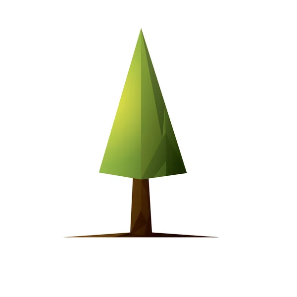 Vectorboom Met Groene Bomen — Stockvector