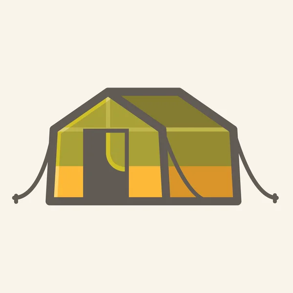 Kamp Çadırı Simgesi Beyaz Arkaplan Vektör Illüstrasyonunda Izole Edilmiş Düz — Stok Vektör