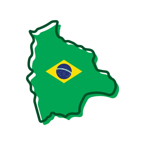 Brasilianische Flagge Auf Weißem Hintergrund — Stockvektor