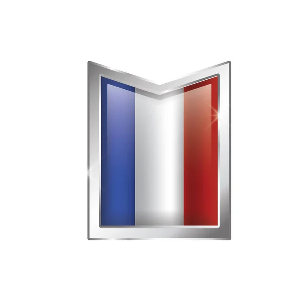 Rendu Une Carte Pays Avec Drapeau France — Image vectorielle