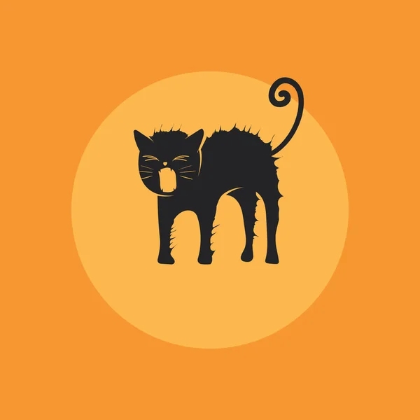 Katze Flaches Symbol Vektorabbildung — Stockvektor