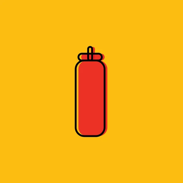 Vector Illustration Modern Lack Icon Fire Extinguisher — Stock Vector