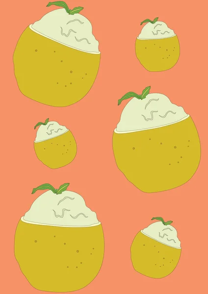 Citrus Dessert Background Stylized Vector Illustration — Stock Vector