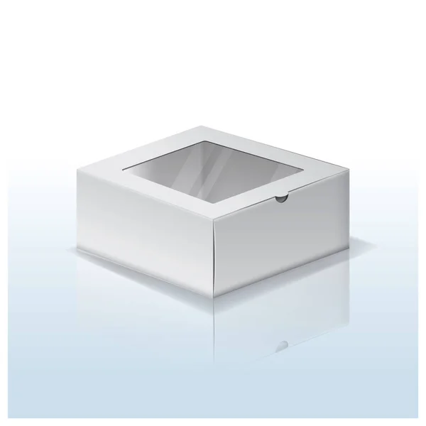 Leere Weiße Schachtel Auf Grauem Hintergrund — Stockvektor