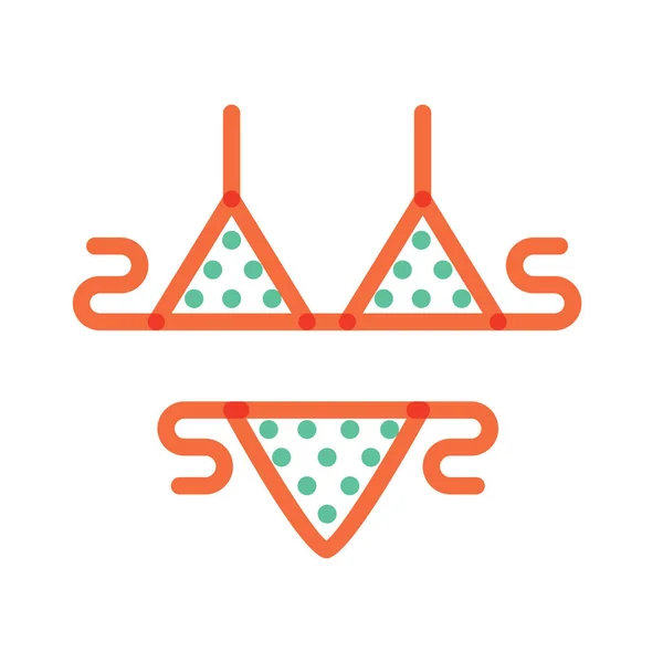 Bikini Traje Icono Plano Vector Ilustración — Archivo Imágenes Vectoriales